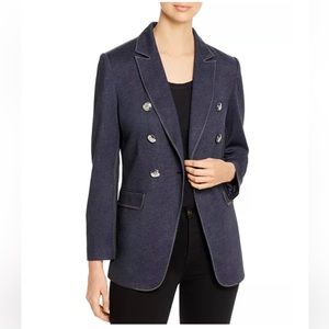 Tahari NWT Dark Wash Denim Double Breasted Yellow Stitching Size 6